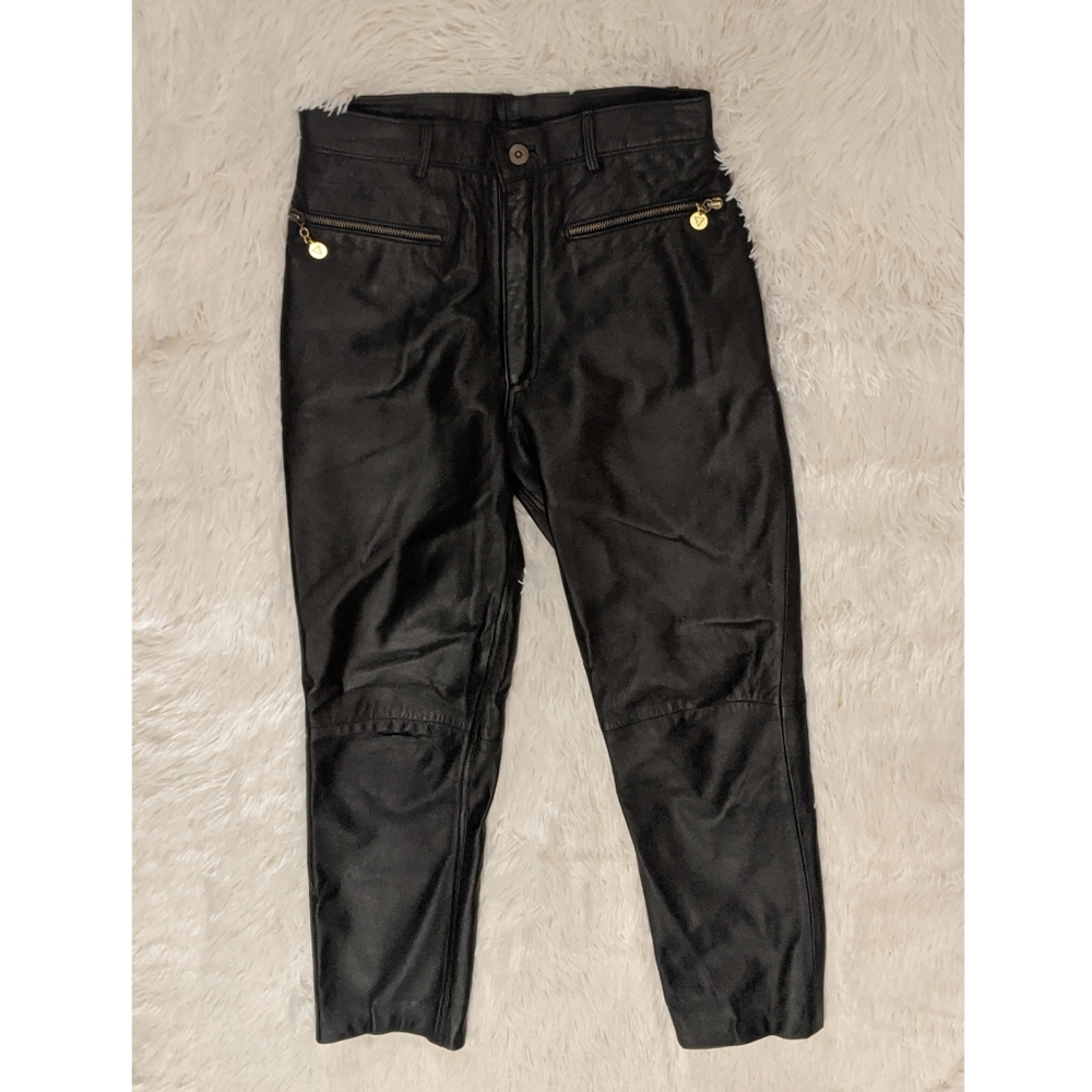 Black Faux Leather Pants - Size 0